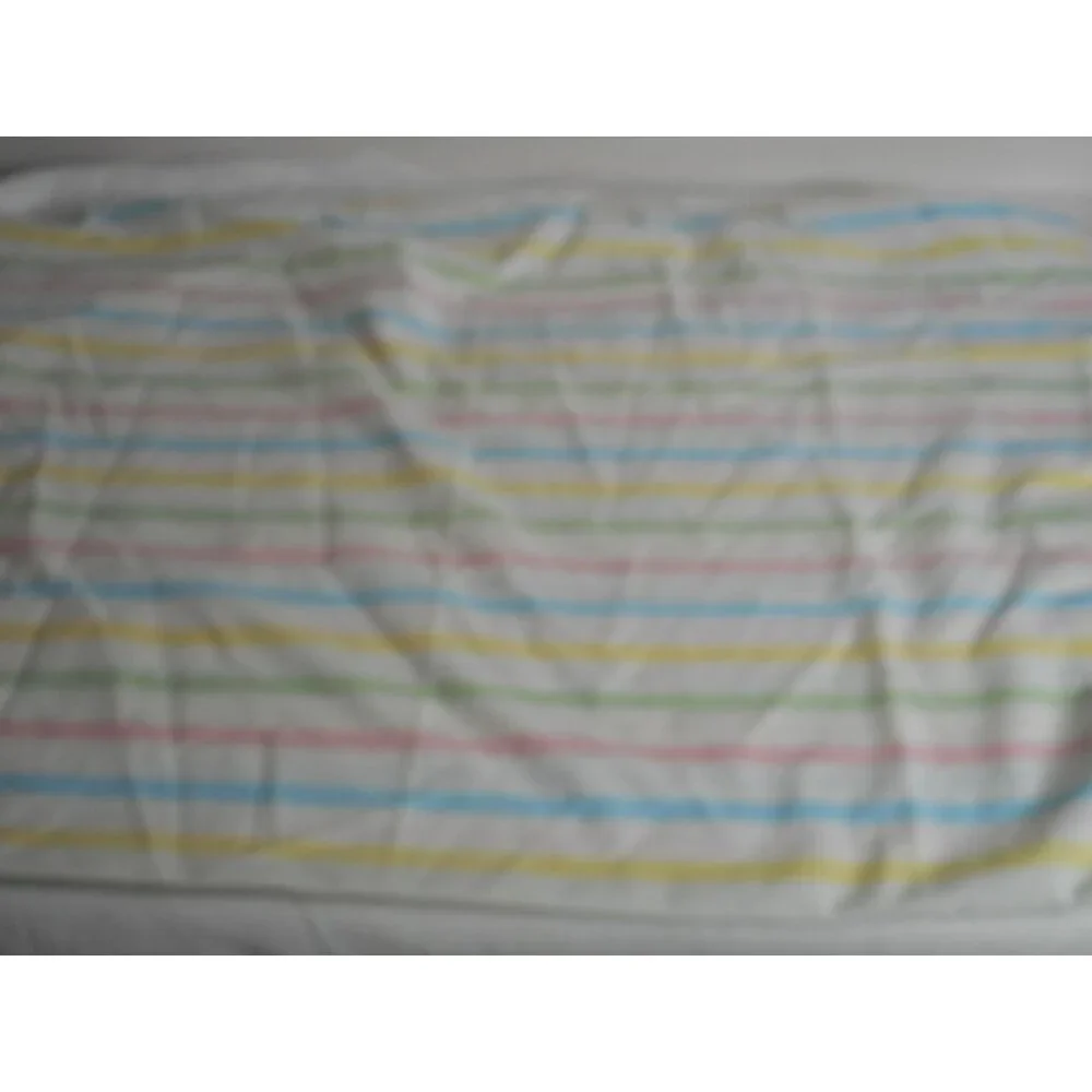 Vintage Wamsutta 50/50 cotton poly striped Yellow Green Pink Standard Pillowcase